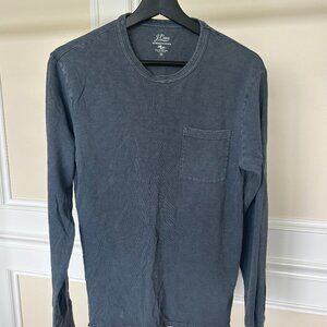 J.Crew Men's Garment Dyed Black Long Sleeve T-Shirt Small